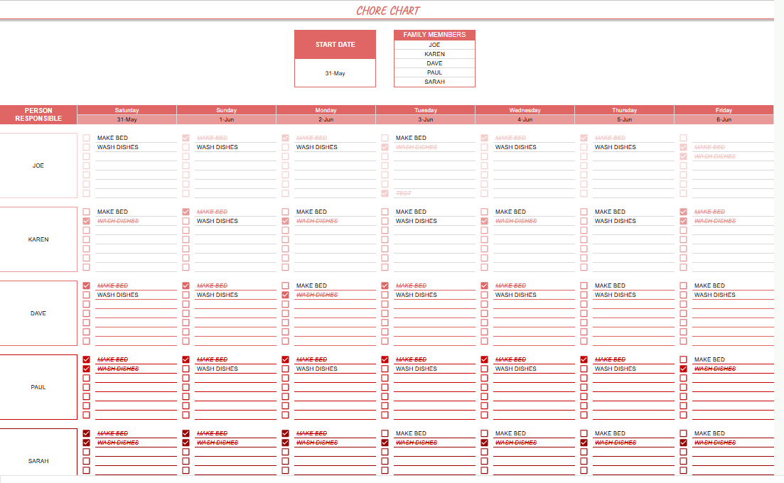 chore chart