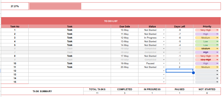 weekly-daily to-do list