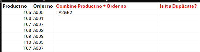 Using a Formula to Identify Duplicate Entries in 2 columns