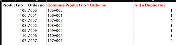 Using a Formula to Identify Duplicate Entries in 2 columns 4