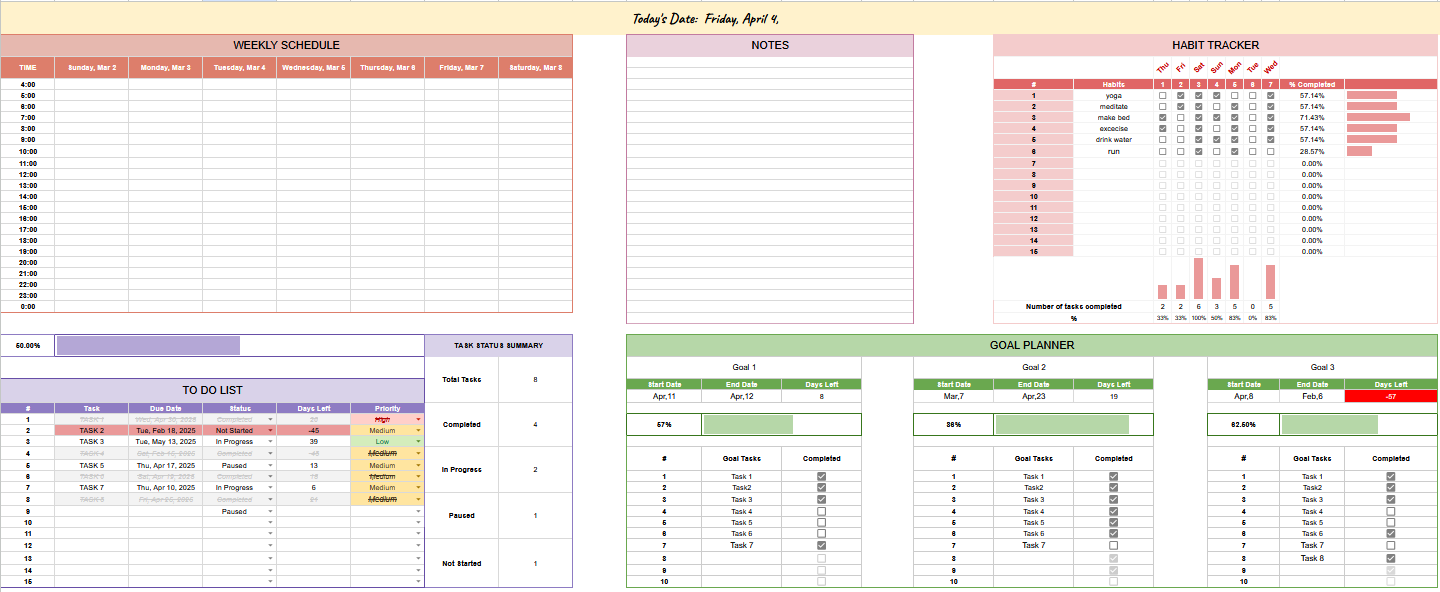 Full premium Daily Productivity Planner