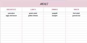 free meal planner 1 extra