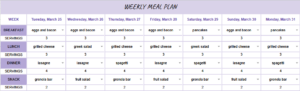 free meal planner 2 extra