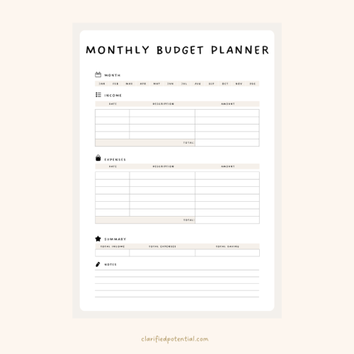 Free Printable Budget Planner Templates for Simple Budgeting 2