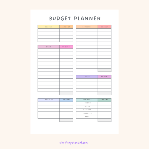 Free Printable Budget Planner Templates for Simple Budgeting 3