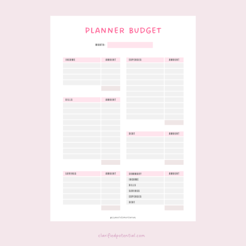 Free Printable Budget Planner Templates for Simple Budgeting 1