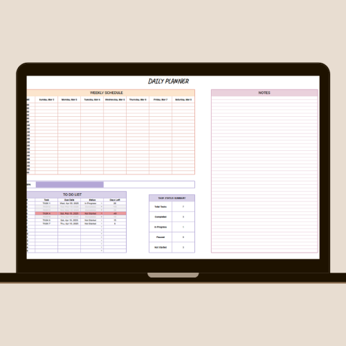 Free Google Sheets Daily Planner Template