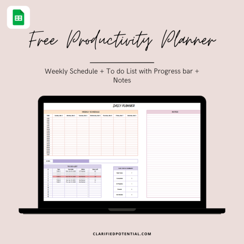 Free Google Sheets Daily/Monthly Planner Template